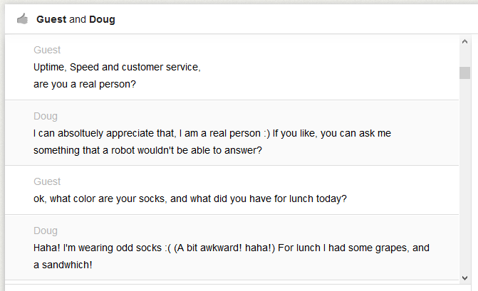 live chat example transcript