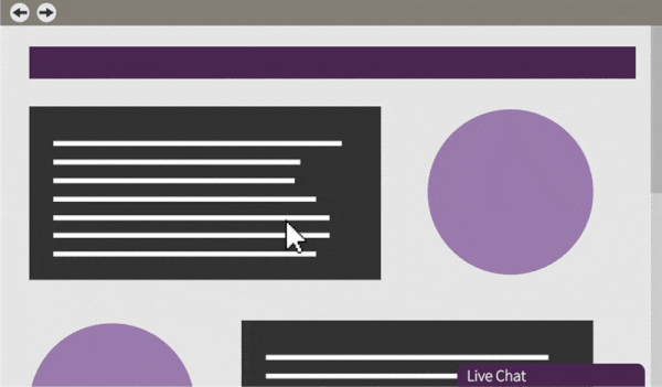 example of scroll triggered live chat