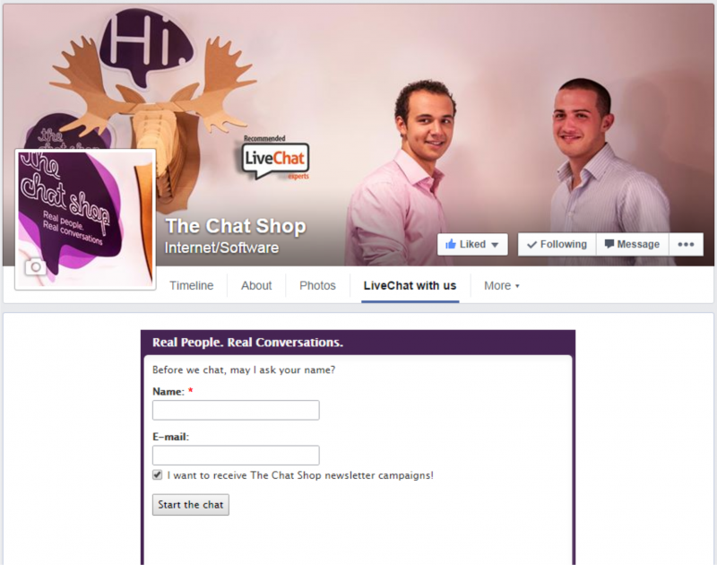 live chat panel on facebook page